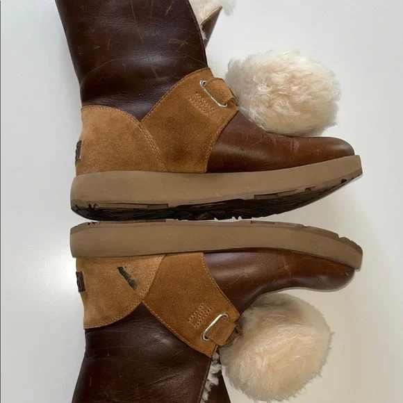 UGG Brown and Cream Winter Boots - Picture 6 of 10